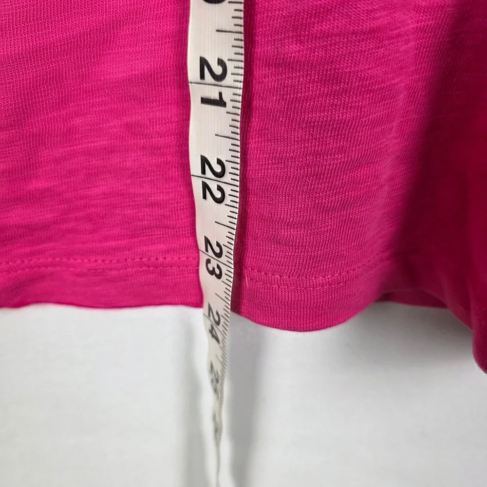J. Crew Girlfriend Tee Pink Long Sleeve Cotton Slub Crew Neck Top XS
